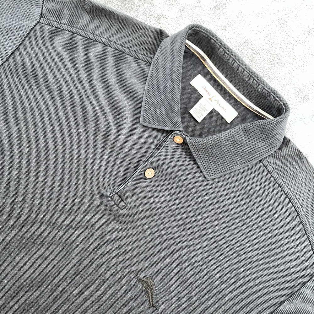 Tommy Bahama Pima Cotton/Poly Blend Men's Large Black Golf Polo - Picture 1 of 8